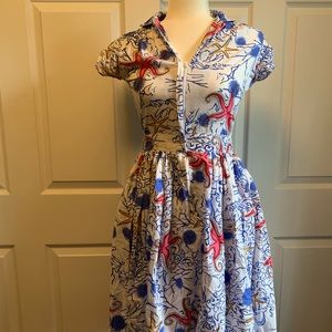 Adorable star fish Bernie Dexter swing dress